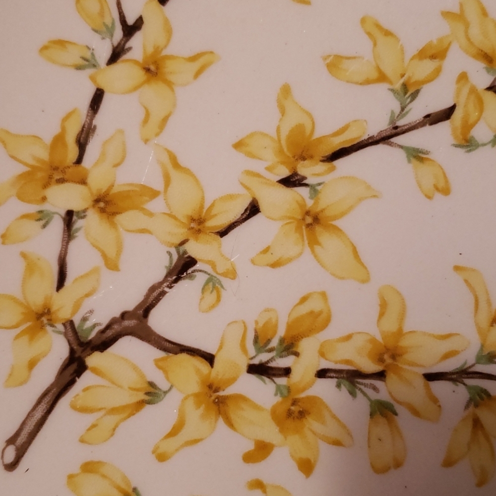 Vintage Yellow Floral Serving Platter - Picture 2 of 5